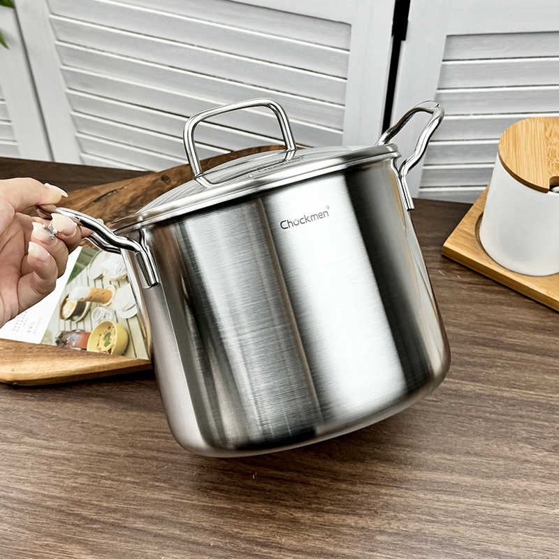 Chockmen Zhuo Deming 18 / 10 acero inoxidable 18cm profundización de la olla de sopa de fideos gruesos caseros