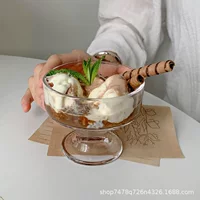 Упрощенный стеклянный десертный стакан йогуртовый стакан высокий снежный торт чашка стакан для мороженого стакан для йогурта