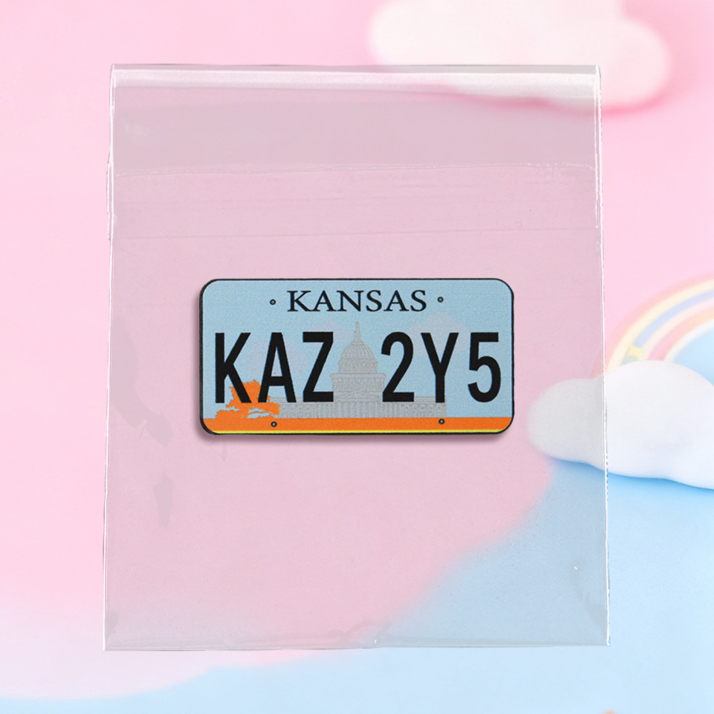2026 New Simple Style Brooch Geometric License Plate Enamel Badge TV Series Merchandise Fan Gift Collectible