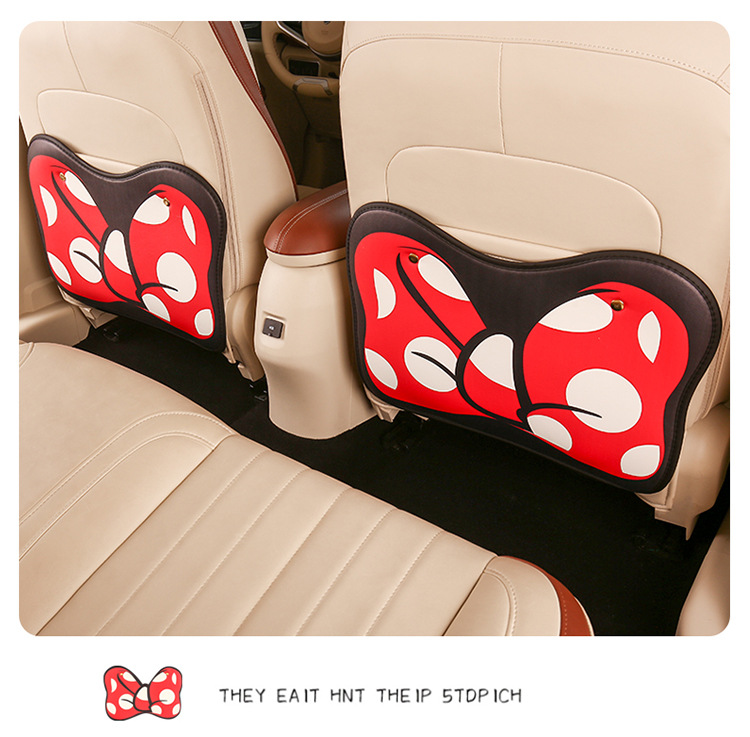 Polka Dot Anti-Kick Pad Chair Back Hanging Short Chair Back Anti-Kick Pad Car Seat Chair Back Anti-Fouling Pad Bow Type