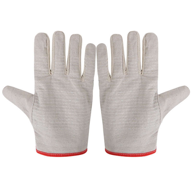 Luxin 24 guantes de lona de línea gruesa armadura blanca armadura amarilla guantes de soldador resistentes al desgaste guantes de protección laboral al por mayor