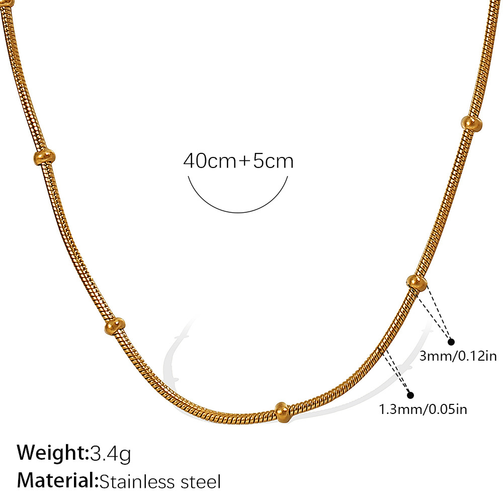 Collar versátil con cadena de hueso de serpiente estampado – cadena trenzada, chapado en oro 18K, personalidad femenina image 17