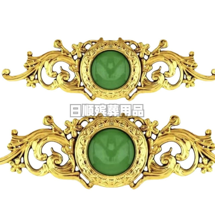 Coffins, Funeral Supplies, Paper Coffins, Plastic Gold-Plated Decorations, Three-Dimensional Accessories, Finished Jade Flower Ornaments