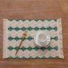 Cloth, woven tableware, two-color decorations for side table, cotton and linen