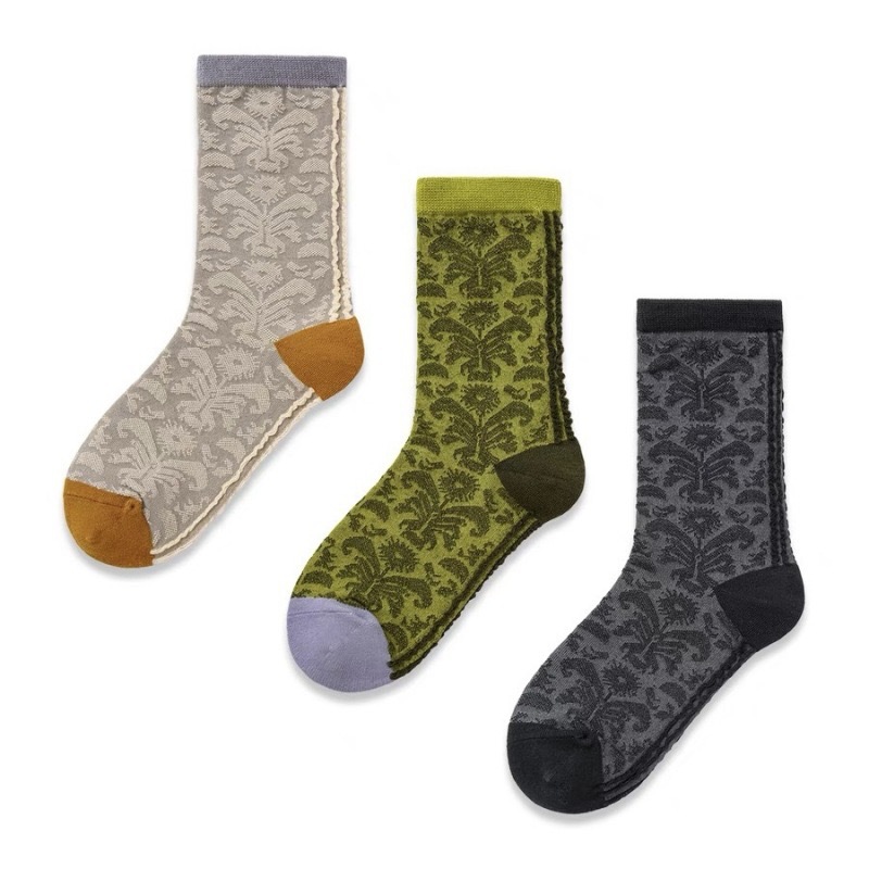 Socks men's and women's printed vintage cotton socks ins trendy versatile silhouette personality mid-calf couple fashion socks casual