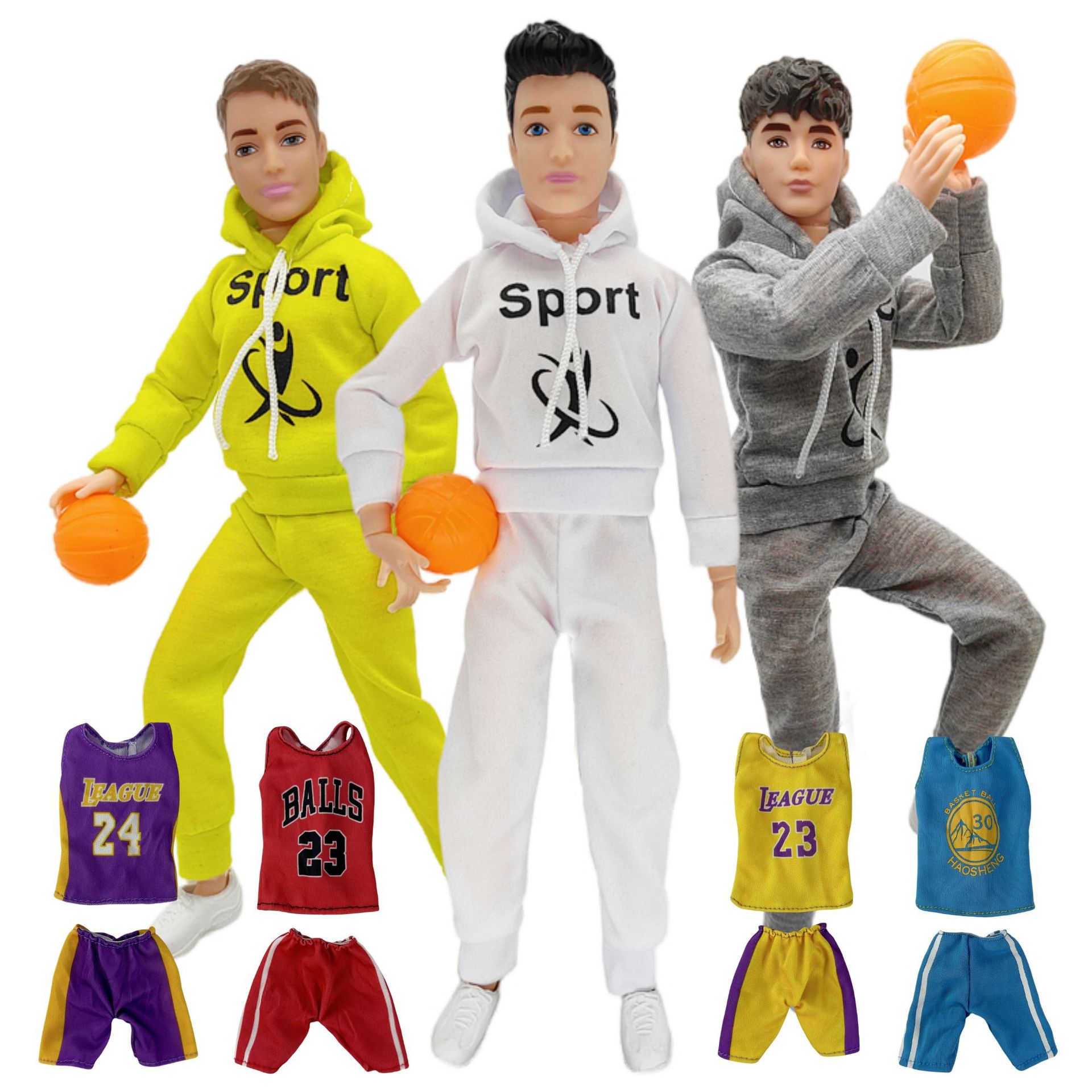 30cm Barbie Doll Boyfriend Prince Ken Dress-Up Doll Toy Clothes Set Basketball Nba Sportswear