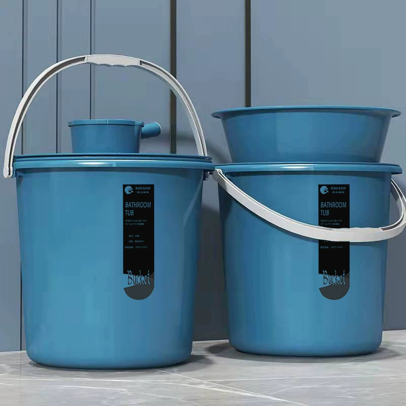 Большое ведро-ранец, бытовое утолщенное пластиковое ведро для хранения воды, очень большое круглое ведро, студенческое общежитие, набор из четырех предметов для купания