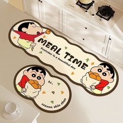 漫画珪藻泥吸水吸油キッチンマット異形2点セットバスルーム滑り止めフロアマットトイレ速乾ドアマット