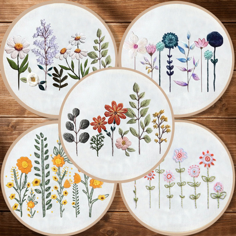 Original-Nuevo bordado DIY flor hecha a mano material de tela paquete conjunto fabricante creativo en stock con tutorial
