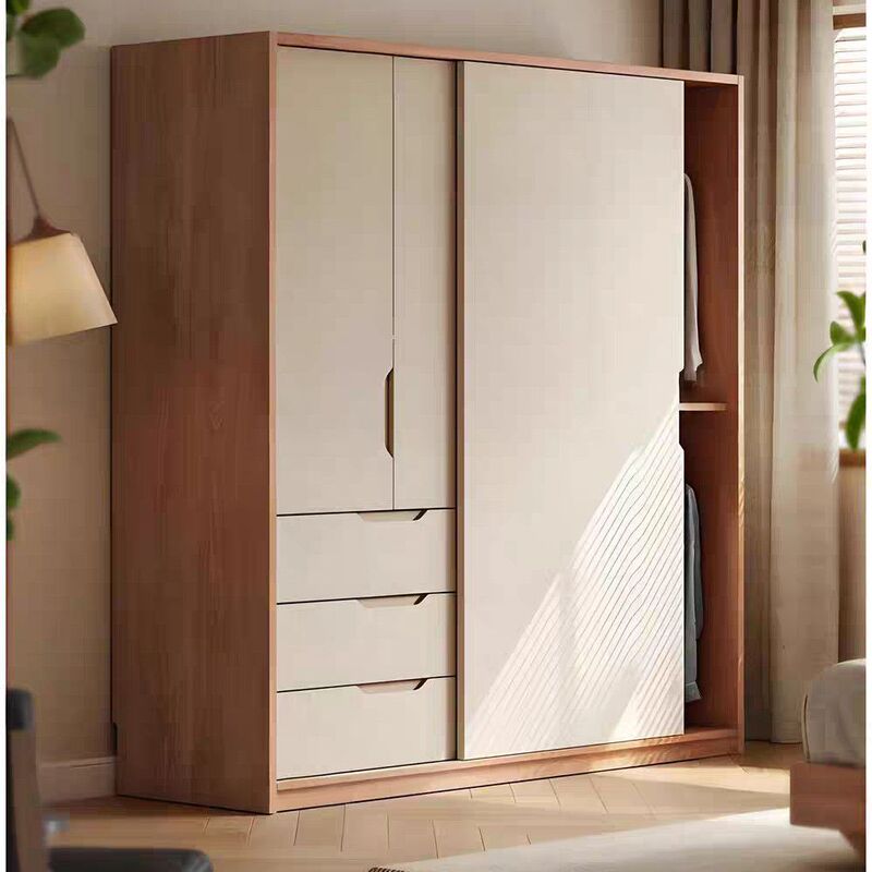 Oak Wardrobe Sliding Door Home Bedroom Modern Simple Log Style Storage Cabinet Japanese Sliding Door All Solid Wood Wardrobe Oak Wardrobe Sliding Door Home Bedroom Modern Simple Log Style Storage Cabinet Japanese Sliding Door All Solid Wood Wardrobe
