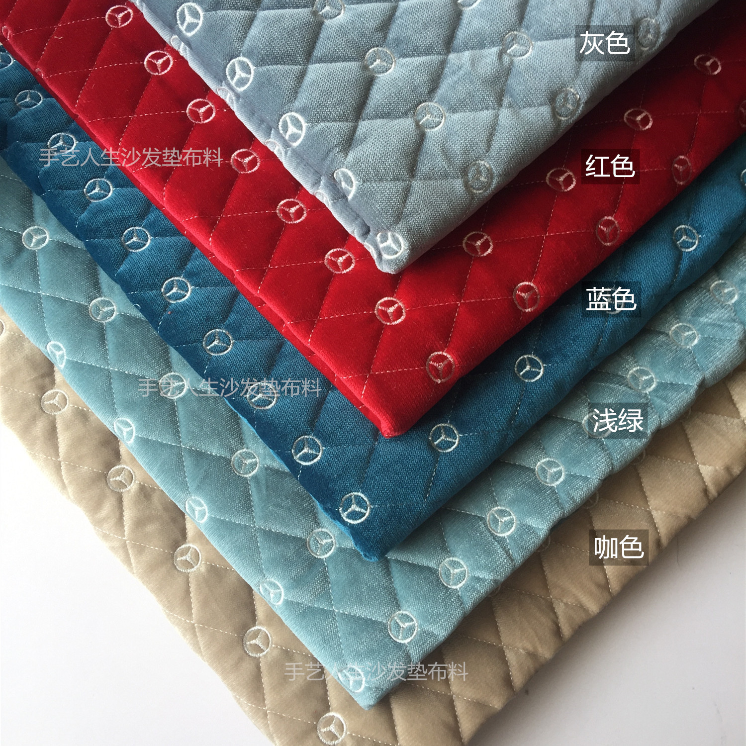 厂家直营立丝绒电脑绗缝系列防滑沙发垫沙发套衬布花边半成品面料