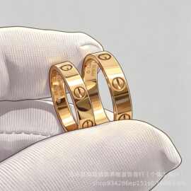 卡加经典love戒指高版镀18k玫瑰v金高级感满天星钉子情侣百搭对戒