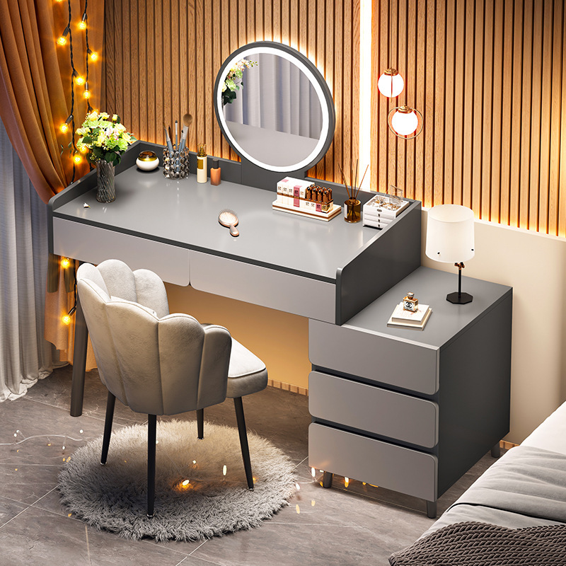 Dressing Table Modern Simple Side Cabinet Integrated Small Apartment Bedroom Light Luxury Desk Bedside Storage Cabinet Dressing Table Dressing Table Modern Simple Side Cabinet Integrated Small Apartment Bedroom Light Luxury Desk Bedside Storage Cabinet Dressing Table
