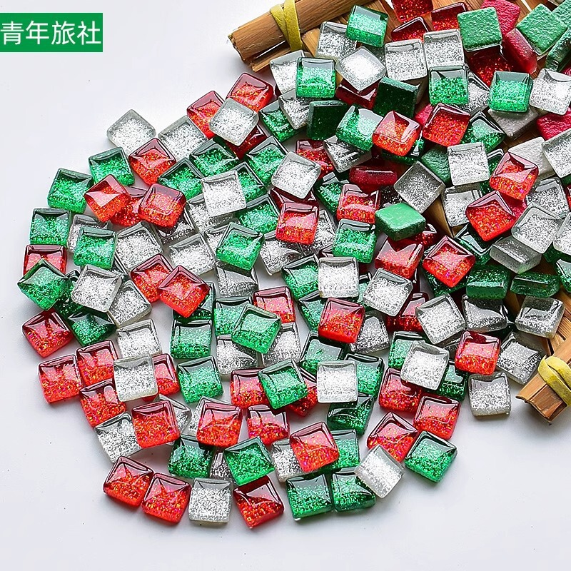 200克diy多元闪粉马赛克集合水晶自由石玻璃儿童手工材料颗粒|undefined