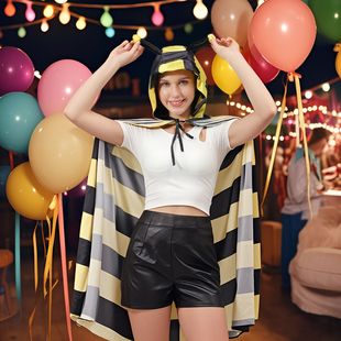 European and American Cross-border Halloween Bee Cloak Adult Women's cosplay Costume Holiday Costume Cloak