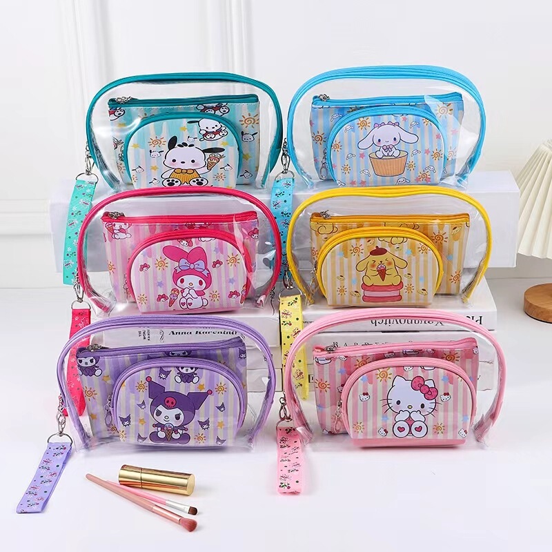 In-Stock Japanese-Style Cartoon Pu Three-Piece Portable Makeup Bag Travel Cosmetic Brush Toiletry Bag In-Stock Japanese-Style Cartoon Pu Three-Piece Portable Makeup Bag Travel Cosmetic Brush Toiletry Bag