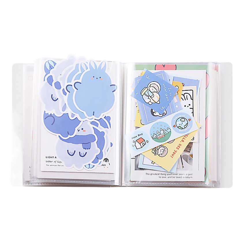 40 de gran capacidad A6 álbum de tipo de bolsillo libro de almacenamiento pegatinas tarjeta factura nota imagen favorita