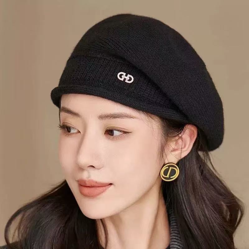 堆堆帽女八角帽子春夏款2025新款大头围显脸小韩系南瓜针织帽秋冬|undefined