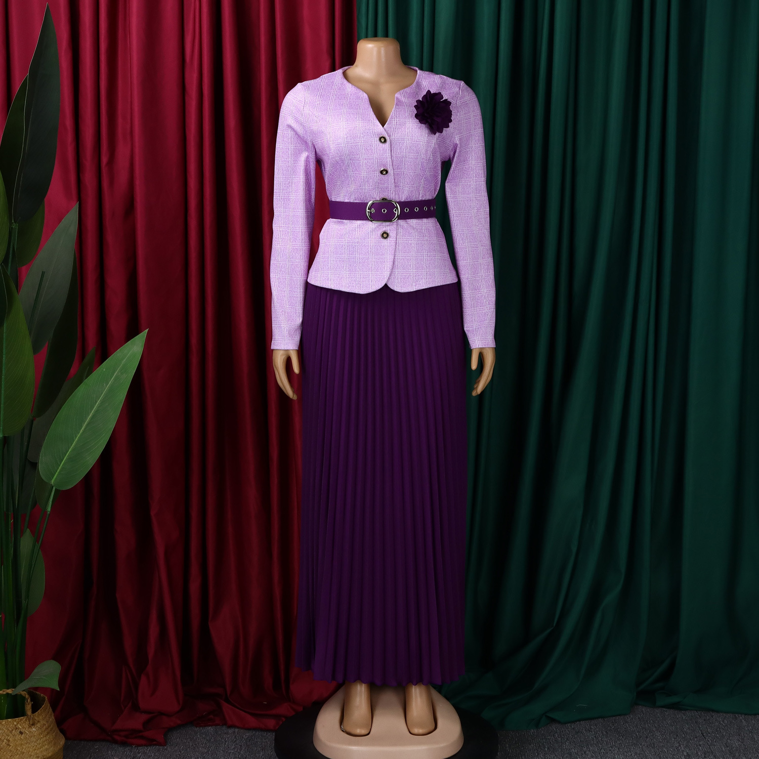 C8646 Foreign Trade Women's Clothing Cross-Border Autumn Winter New European American Fashion Elegant Coat And Skirt Set_ecoleips.com