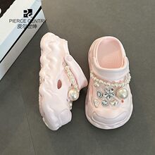 百搭精致甜美厚底洞洞鞋女2025夏季新款外穿增高包头凉鞋