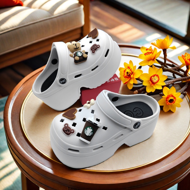 Cave Shoes Women's Summer Outwear Explosive Sandals Internet Hot Super Hot Thick Bottom Baotou Beach Two-Wearing EVA Slippers for Women