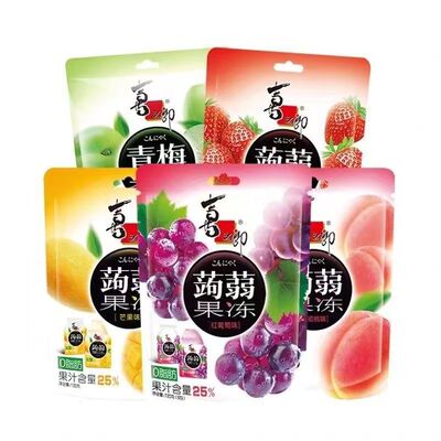 Желе Xizhilang из конжака, 6 маленьких упаковок, 120 г, желе из сливовых ягод, персика, винограда, клубники, детская закуска, желе