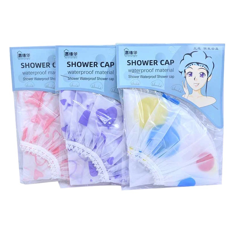 Gorro de ducha impermeable impresión esmerilado tapa de ducha transparente embalaje independiente único