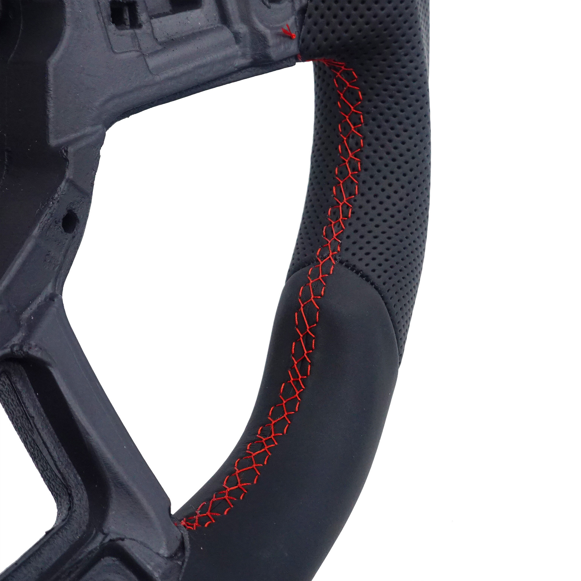 Suitable for Golf 7 7.5 GTI RLINE semi-perforated red stitching steering wheel with red return mark