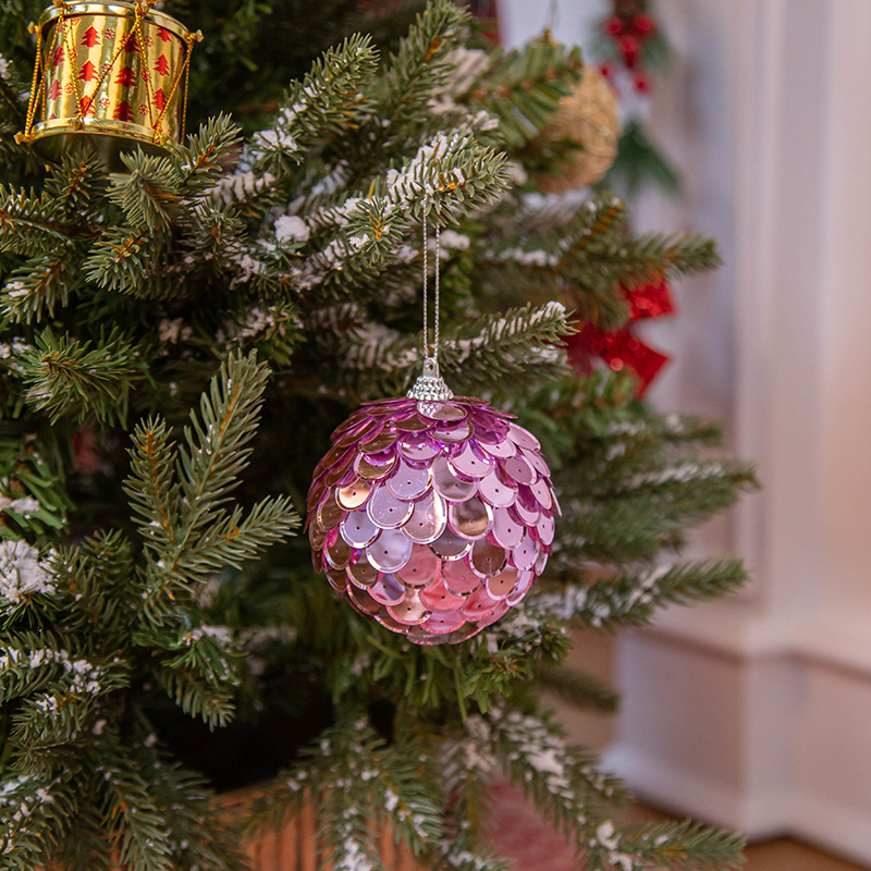 8CM Navidad de color esquinilla escala de pescado ventanas de bolas de Navidad adornos de árbol de Navidad colgantes en stock fábrica al por mayor