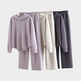 Hoody, demi-season set, sports long-sleeve, 2024 years, oversize, loose fit