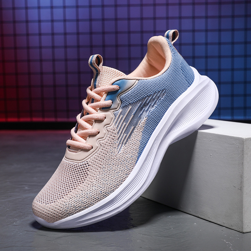 Zapatos de mujer transfronterizos de Jinjiang 2025 nuevos zapatos deportivos para mujer cómodos y ligeros zapatos para correr zapatos casuales transpirables de todo fósforo