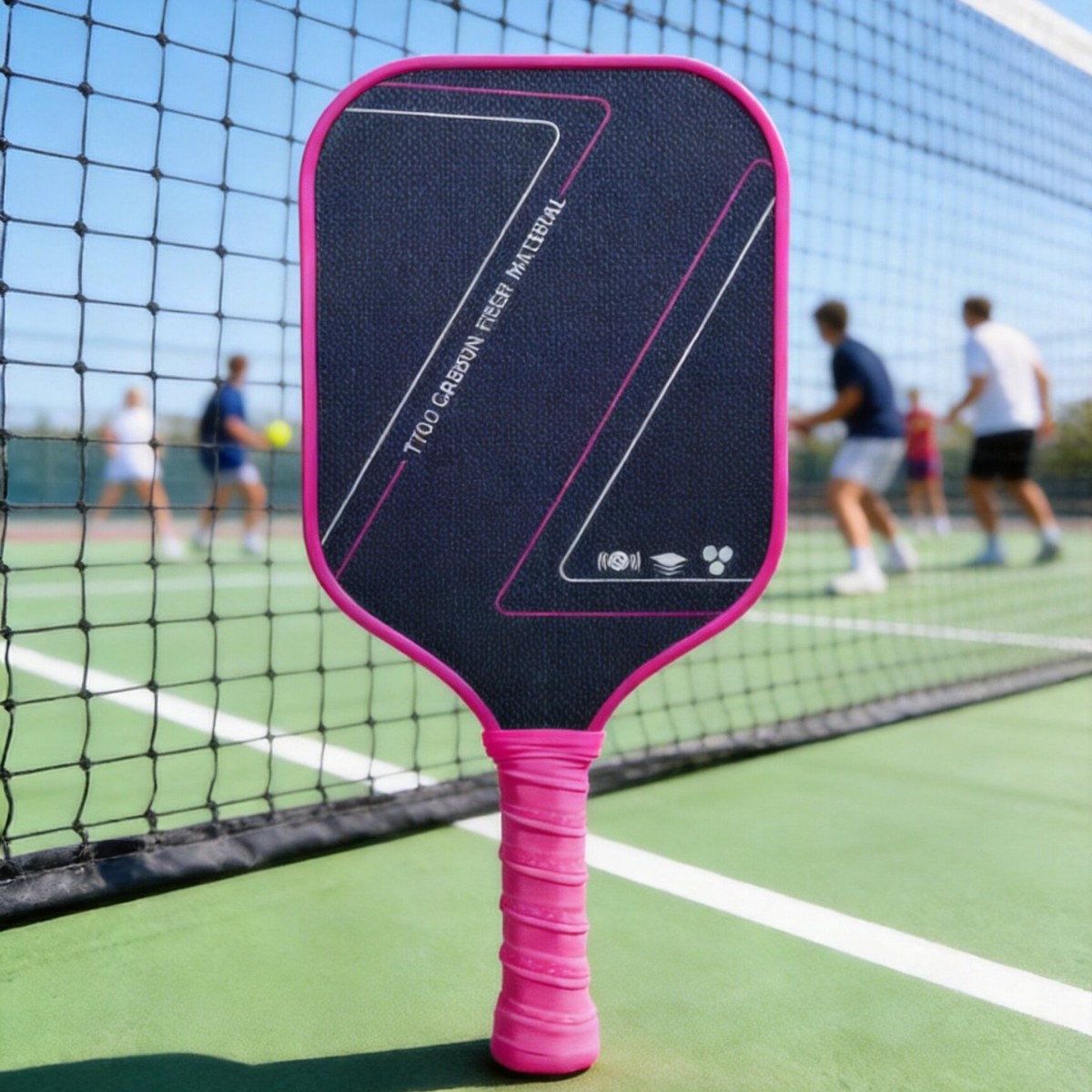 T700 carbon fiber matte pickleball racket, heat-pressed one-piece design, professional competition, increased density, ultra-lightweight racket