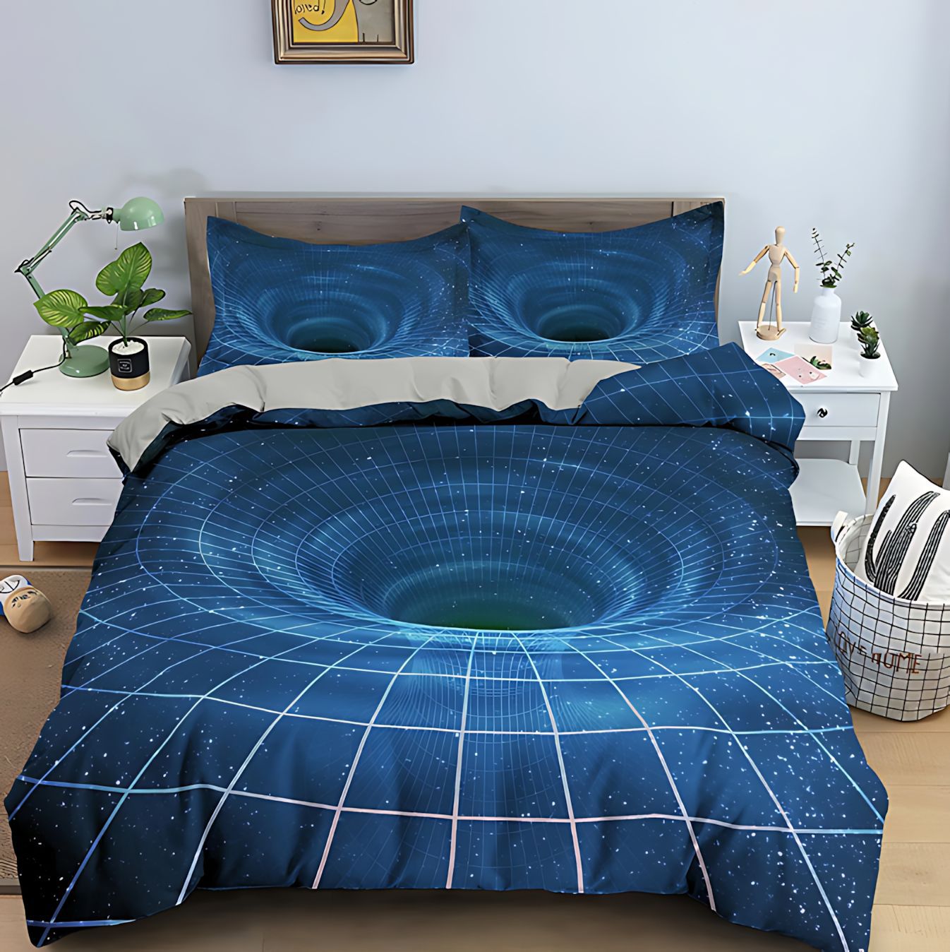 TEMU / JIT Abstract 3D Digital Printed Colchón Colchón Kit de ropa de cama para dibujar