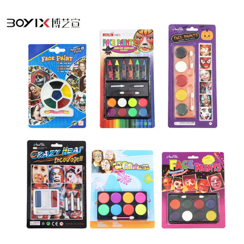 Cross-border water-soluble easy-to-wash quick-drying face paint with crayon Halloween dance set human face paint pigment