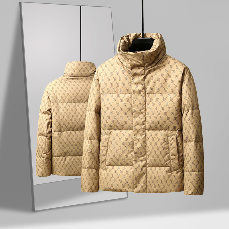 Men's Clothing 2024 hoodless jacket men's trendy brand trendy wide version lapel Silk cotton jacket fashionable foreign words_voghion.com