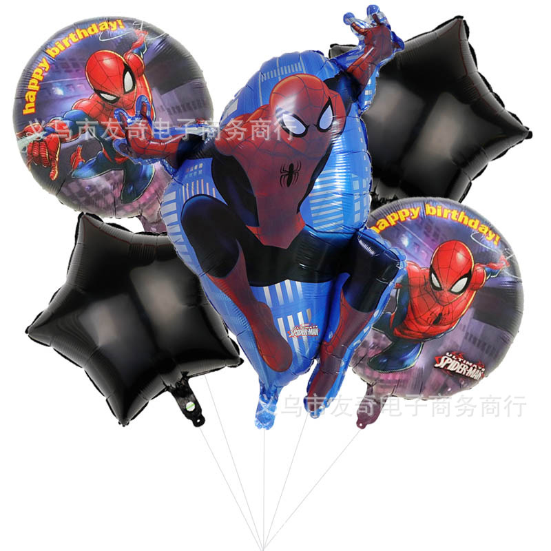 Traje de Spider-Man Capitán América Superman Iron Man globo Superhéroe fiesta de cumpleaños de los niños decoración del globo
