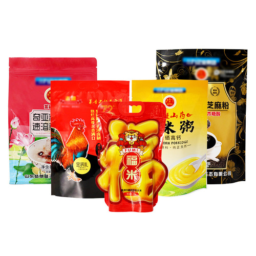Rice packaging bag Window kraft paper bag Self-sealing food gift bag Plastic sealed vacuum food packaging bag
