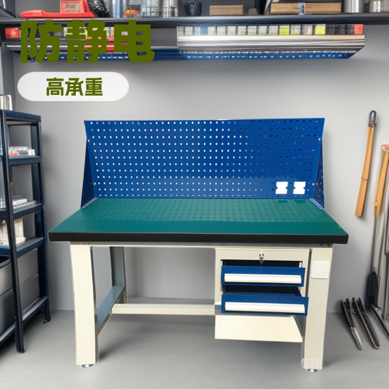 厂家直销重型加厚防静电复合台面工作台电工实验室模型车间检验桌