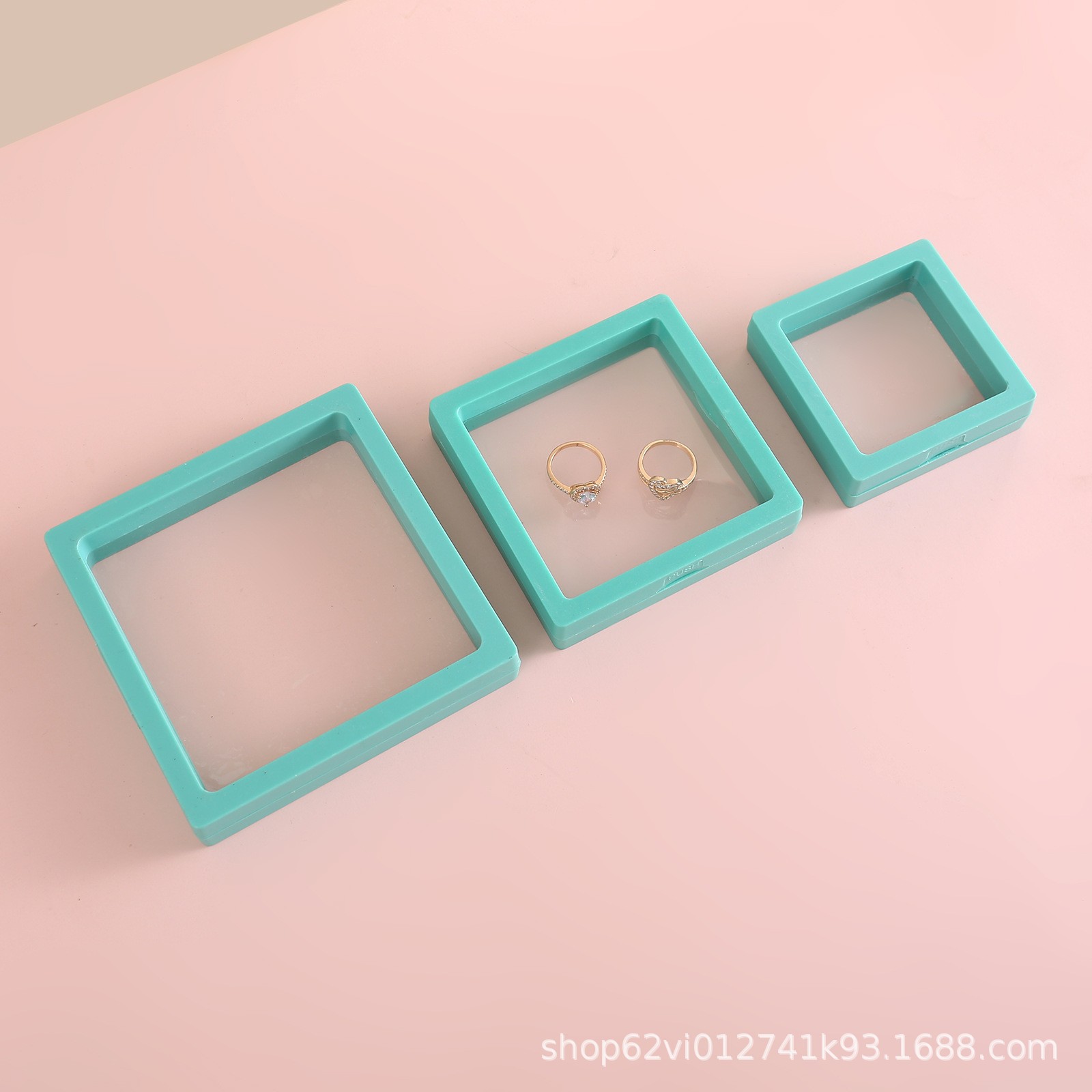 Promotion transparente PE Premium-Dünnschicht-Display-Box Schmuck Ring Schwebeverpackung Antioxidations-Lagerbestand