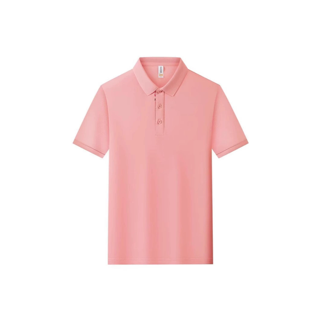 Летняя короткая дышащая рубашка-поло из ледяного шелка и хлопка с лацканами, корпоративная рубашка-поло для сотрудников