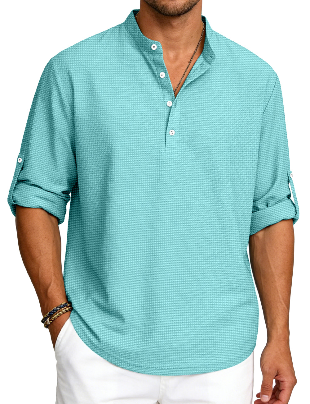 Europa y Estados Unidos transfronterizos TK estación independiente hombre polo de manga larga botón transpirable de verano casualidad camiseta de polo a cuadrillas