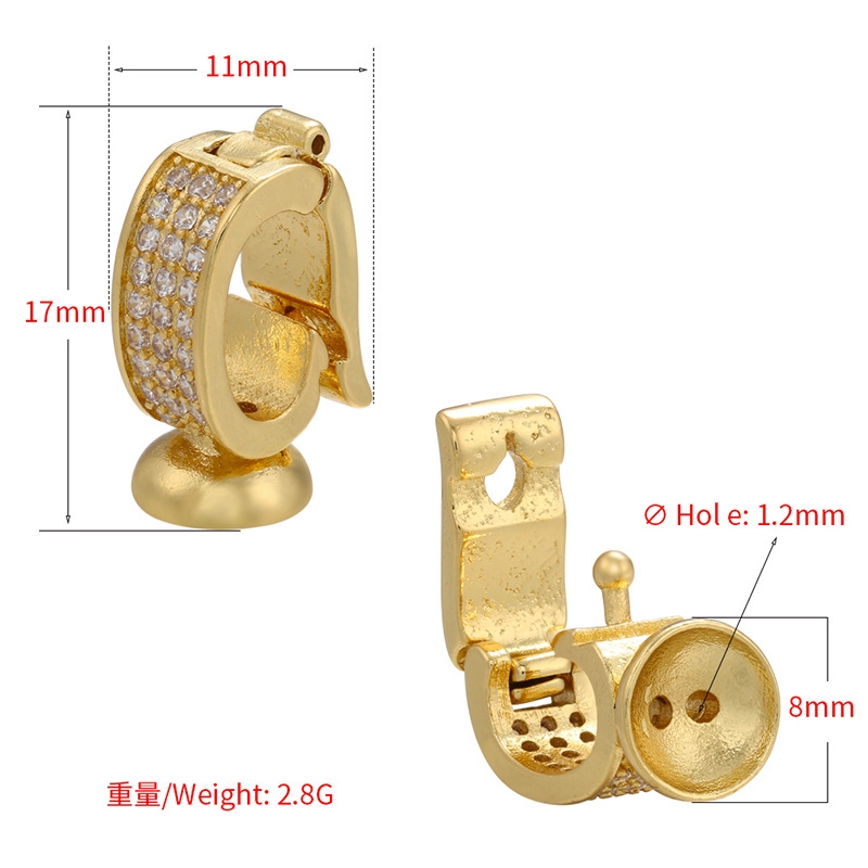 Micro-inlaid Zircon Buckle Semi-finished Product Empty Tray Diy Jewelry Accessories display picture 5
