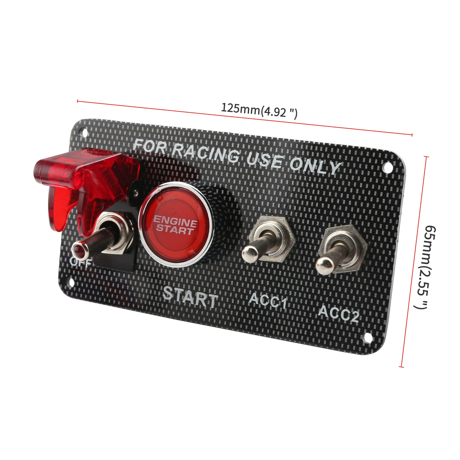 Автомобильный модифицированный переключатель зажигания из углеродного волокна, гоночный интегрированный комбинированный переключатель «четыре в одном» с одной кнопкой