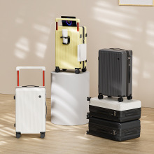 宽拉杆行李箱新款大学生ins风拉杆箱高颜值杯架usb接口静音旅行箱