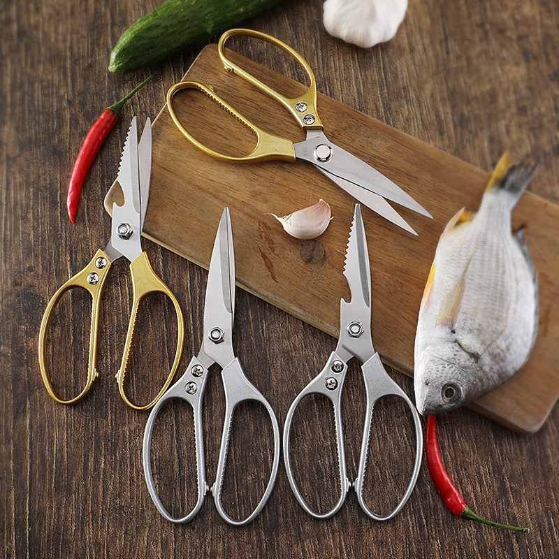 Hot-Selling Stainless Steel Kitchen Scissors Multi-Functional Barbecue Food Chicken Bone Scissors Japanese Strong Aluminum Handle Scissors Sk5 Scissors