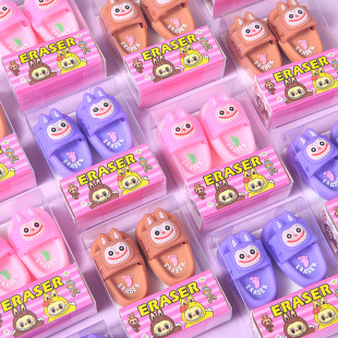 Labu creative slippers shape eraser kindergarten boys and girls students primary school students cute clean crumbs learning