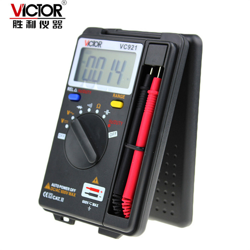 胜利VC921卡片型万用表 自动量程 便携式数字万用表 三位半多用表