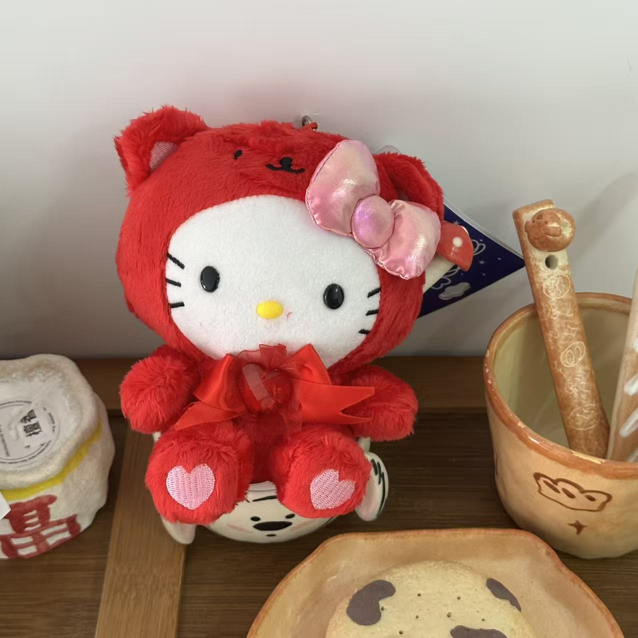 Amor hellokitty muñeca colgante llavero colgante bolsas de regalo bolsas de peluche lindo muñeca colgante lindo