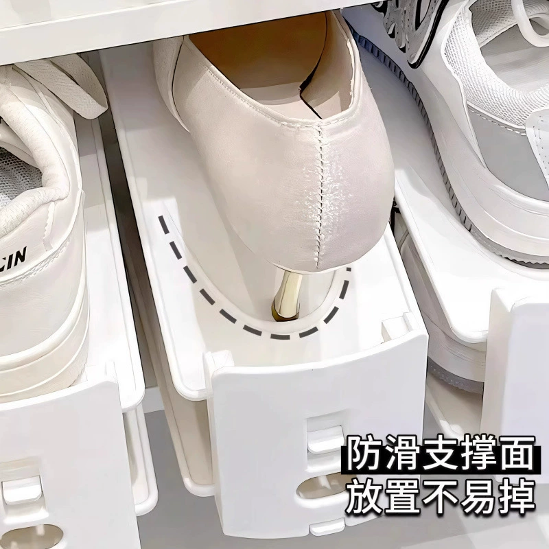 Adjustable plastic double-layer simple storage system, support frame
