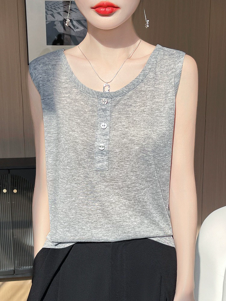 Женская летняя вязаная смесь с U-образным вырезом